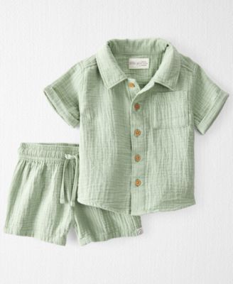 Carter's - Baby Boys Organic Cotton 2-Pc. Gauze Top & Shorts Set