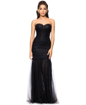 Betsy & Adam - Women's Sequined Lace Corset Gown