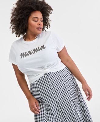 On 34th - Plus Size Mama Graphic Knit Short-Sleeve Top