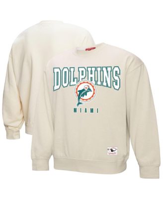 Mitchell & Ness - Women's Cream Miami Dolphins Fandom Fleece Pullover Sweatshirt