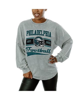 Gameday Couture - Women's  Gray Philadelphia Eagles Snow Wash Oversized Long Sleeve T-Shirt