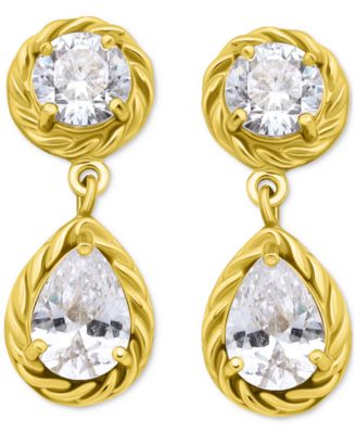 Giani Bernini - Cubic Zirconia Earrings (3-5/8 ct. t.w.) in 18k Gold over Sterling Silver