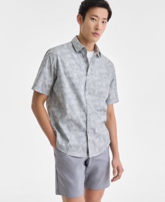 Alfani - Men's Tomo Short Sleeve Geo Print Button-Front Shirt