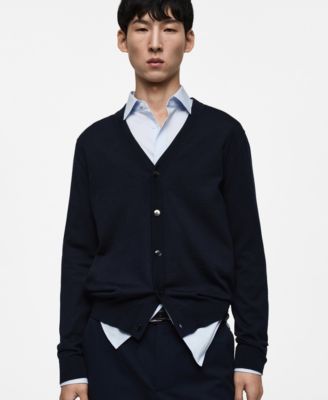 MANGO - Men's 100% Wool Knitted Cardigan
