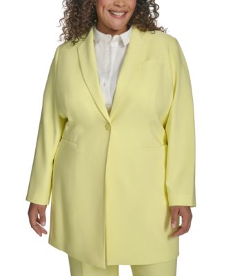 DKNY - Plus Size Notched-Collar One-Button Topper Jacket