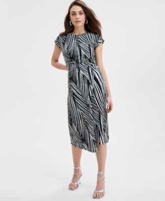 I.N.C. International Concepts - Women's Printed Cotton O-Ring Wrap Dress, Exclusively at Macy's