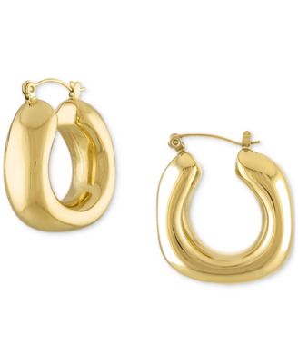 BEN ONI - 18k Gold-Plated Stainless Steel Sculptural Hoop Earrings