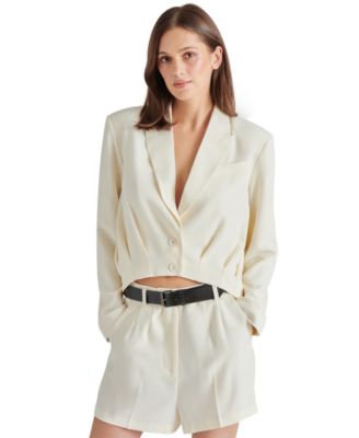 Steve Madden - Women's Lowena Cropped Button-Front Blazer