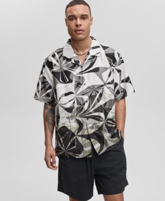 Mode of One - Men's Short-Sleeve Slick Play Camp Collar Shirt