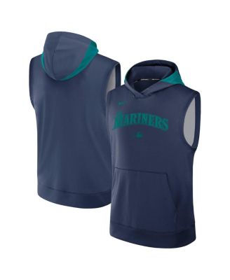 Nike - Men's Navy Seattle Mariners Authentic Collection Performance Sleeveless Pullover Hoodie
