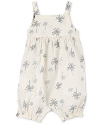 Carter's - Baby Girls Cotton Palm Tree-Print Tank Romper