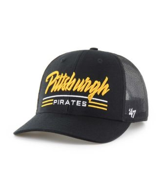 '47 Brand - Men's Black Pittsburgh Pirates Garner Trucker Adjustable Hat