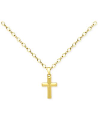 Giani Bernini - Cross Pendant Necklace in 18k Gold-Plated Sterling Silver (also in Sterling Silver), 16" + 2" extender
