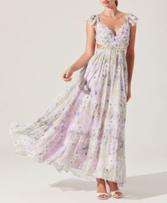 ASTR the Label - Women's Primrose Lace-Up-Back Maxi Dress