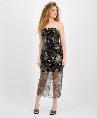 Sam Edelman - Women's Floral Sequence Strapless Dress