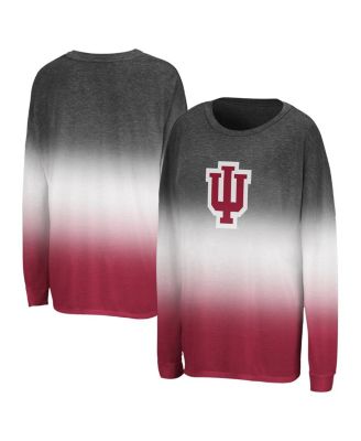 Colosseum - Women's Black Indiana Hoosiers Winkle Dip Dye Long Sleeve T-Shirt