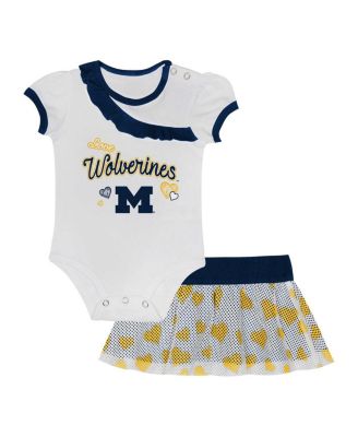 Outerstuff - Baby Boys and Girls 2-Piece Michigan Wolverines Love My Team Bodysuit and Skirt Set