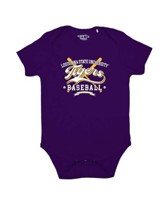 Garb - Baby Boys and Girls  Purple LSU Tigers Otis Baseball Bodysuit