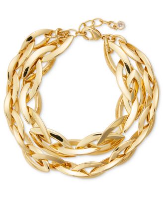 On 34th - Gold-Tone Chain Link Double-Row Bracelet