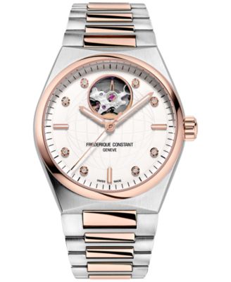 Frederique Constant - Women's Swiss Automatic Highlife Diamond (1/20 ct. t.w.) Two-Tone Stainless Steel Bracelet Watch 34mm