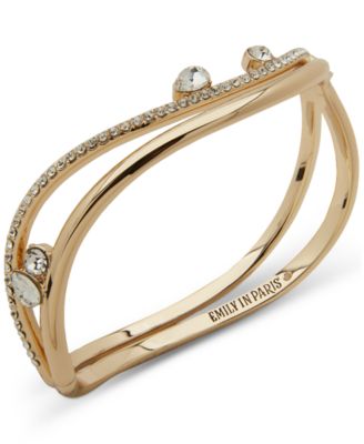 Emily in Paris - Gold-Tone Crystal Hinge Bangle Bracelet