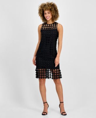 Anne Klein - Women's Circle Fringe Sleeveless Sheath Dress