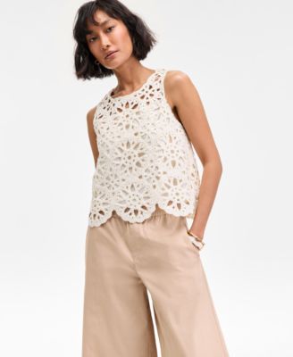 On 34th - Women's Crochet Scallop-Hem Tank