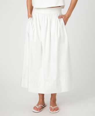 French Connection - Women's Cotton Poplin Pinstriped Maxi Skirt