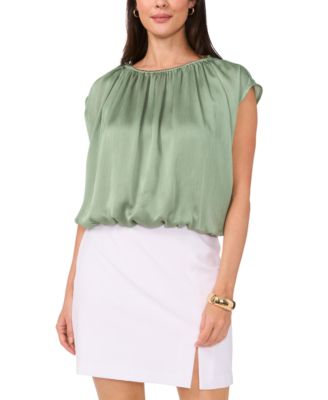 Vince Camuto - Women's Shirred Sleeveless Bubble Top