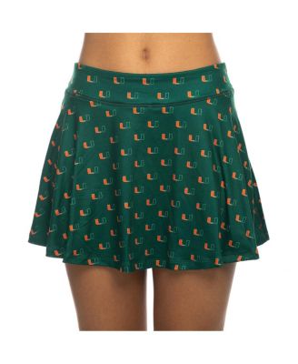 ZooZatz - Women's Green Miami Hurricanes All-Over Print Flowy Skort