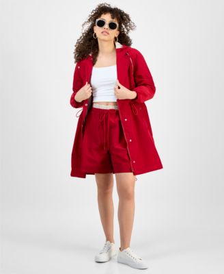 EAST ON RODEO - Women's Petite Drawstring-Waist Long-Sleeve Jacket