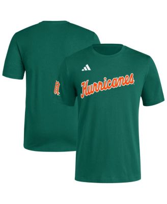 adidas - Men's Green Miami Hurricanes Fresh Wordmark T-Shirt