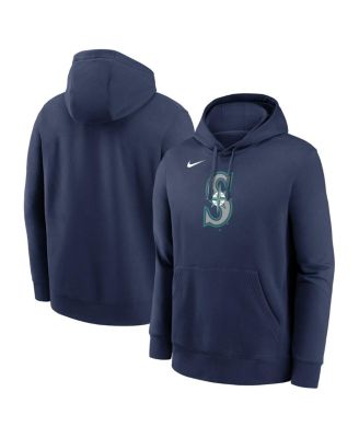 Nike - Men's Navy Seattle Mariners Logo Club Fleece Pullover Hoodie