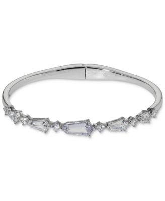 Eliot Danori - Silver-Tone Cubic Zirconia Bangle Bracelet