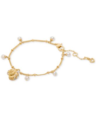 kate spade new york - Gold-Tone Mixed Stone Shell Charm Bracelet