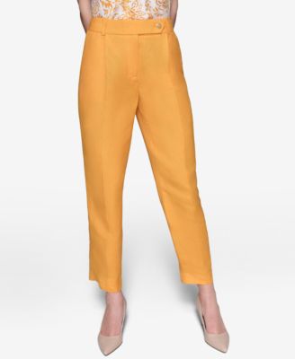 KARL LAGERFELD PARIS - Women's Pleat-Front Straight-Leg Ankle Pants