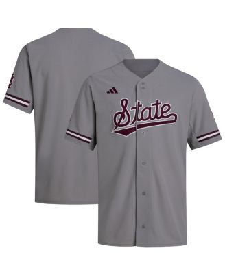 adidas - Men's Gray Mississippi State Bulldogs Replica Baseball Jersey