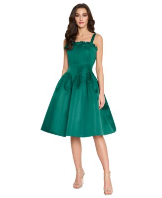 Tahari ASL - Women's Ruffle Corset-Bodice Fit & Flare Dress