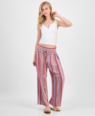Kingston Grey - Juniors' Printed Wide-Leg Soft Pants