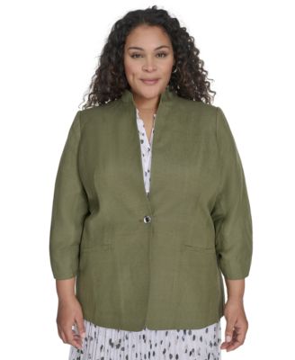 Calvin Klein - Plus Size Linen-Blend Blazer