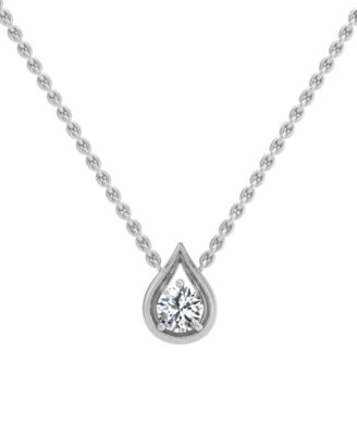Macy's - Diamond Tear-Shape 18" Pendant Necklace (1/5 ct. t.w.) in 14k Gold