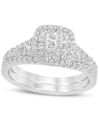 Macy's - Diamond Double Halo Bridal Set (1 ct. t.w.) in 14k White Gold