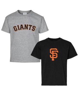 Soft As A Grape - Big Boys and Girls Black/Gray San Francisco Giants Two-Pack T-Shirt Set