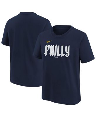 Nike - Big Boys and Girls Navy Philadelphia Phillies City Connect Wordmark T-Shirt