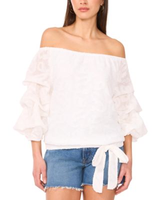 Vince Camuto - Women's Off-The-Shoulder Tie-Hem Blouse