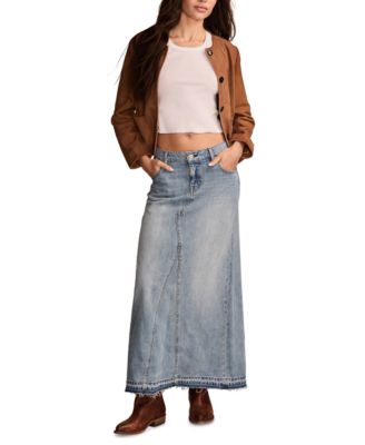 Lucky Brand - Women's Zipper Denim Maxi Skirt