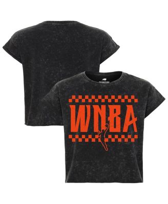 Sportiqe - Men's and Women's Black WNBA Rock Roll Collection Gwen Mineral Wash Cropped T-Shirt