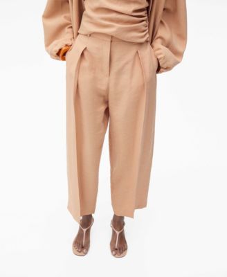 MANGO - Women's Pleated Straight-Fit Lyocell Pants