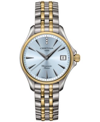 Certina - Women's Swiss DS Action Diamond Accent Two-Tone Titanium Bracelet Watch 34mm