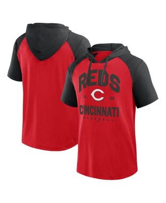 Fanatics - Men's Red Cincinnati Reds Prime Raglan Short Sleeve Hoodie T-Shirt